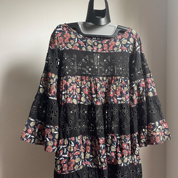Free People Floral Bell Sleeve Dress Tunic - Picture 2 of 11